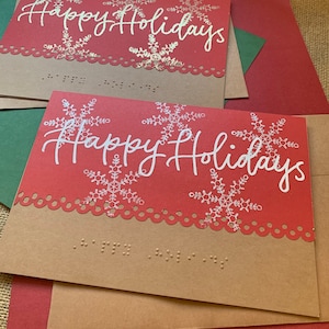 Blindenschrift Happy Holiday Tactile Weihnachtskarte benutzerdefinierte Nachricht