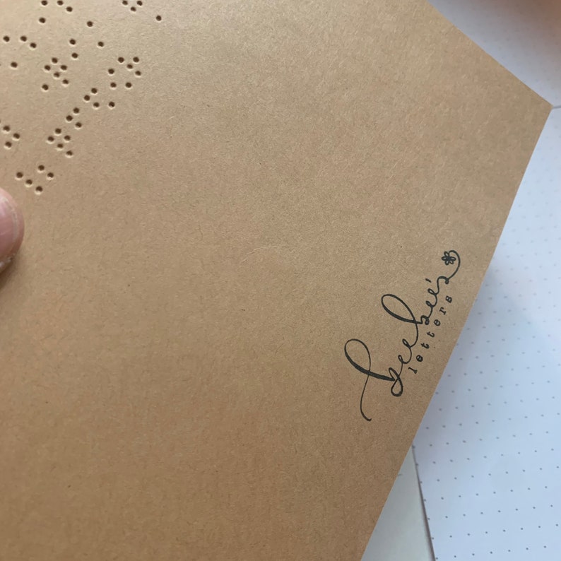 Braille Christmas Card With Personalized Message Custom Etsy