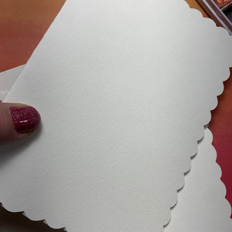 Handmade Watercolor Cards: Scalloped Edge, A7 Blank Notecards DIY image 6