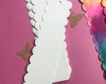 Scalloped Watercolor Bookmarks, 140lb Paper, Art Supplies DIY
