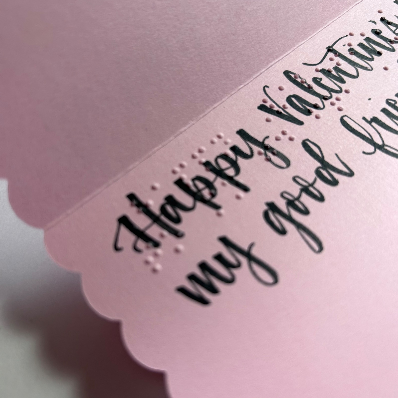 Braille Valentines Day Card Personalized Message 7x5 A7 Etsy