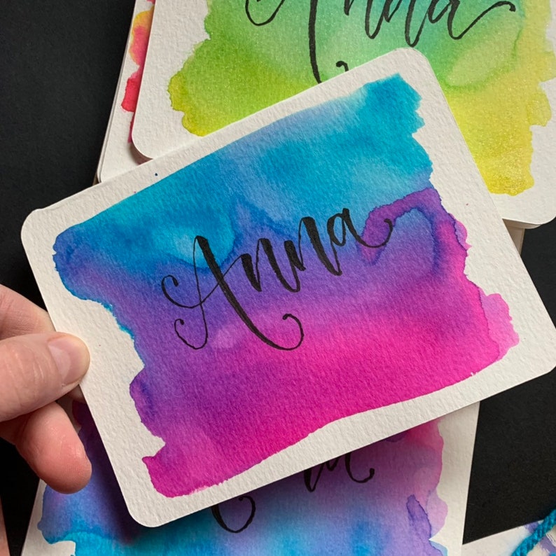 Personalized Watercolor Stationery Set With Name Gift Teacher Etsy