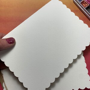 Handmade Watercolor Cards: Scalloped Edge, A7 Blank Notecards DIY image 5