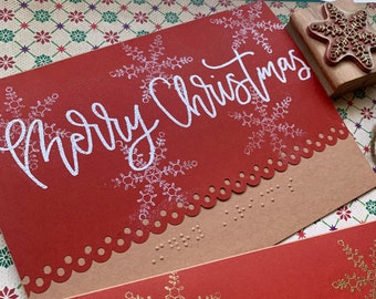 Braille Christmas Card with Personalized Message Custom