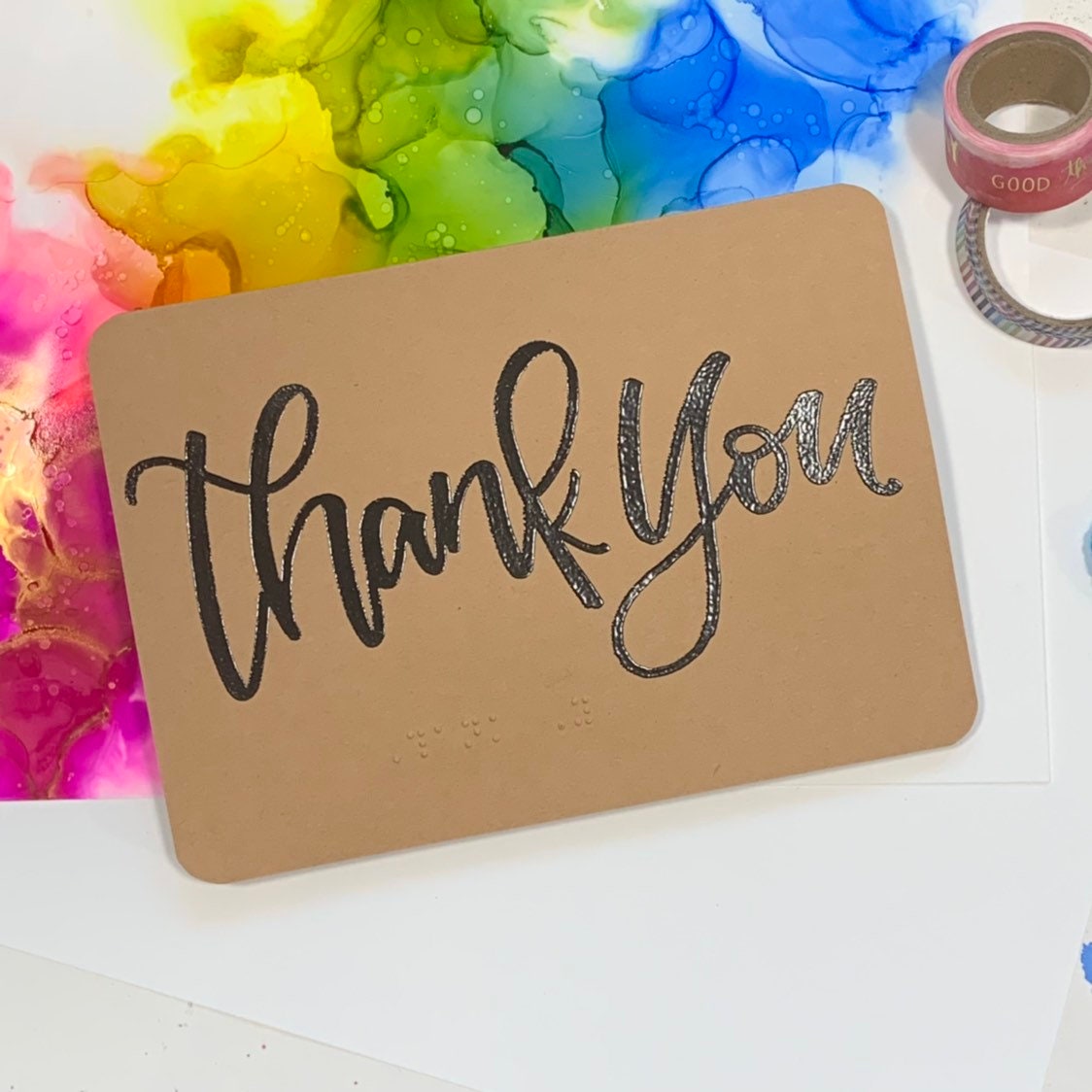 Braille Thank You Card Tactile Custom Message Etsy India