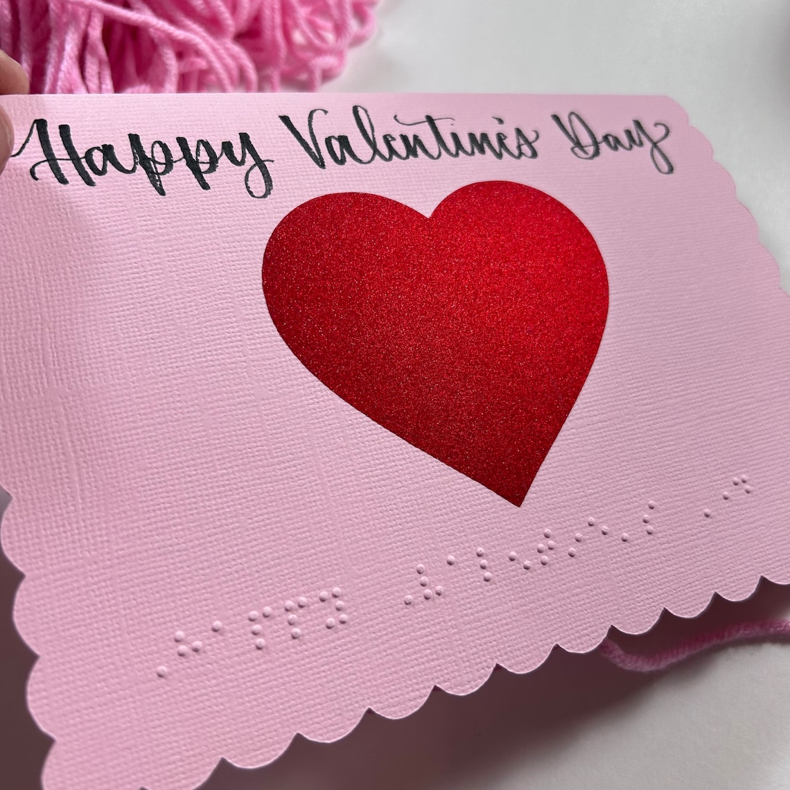 Braille Valentines Day Card Personalized Message 7x5 A7 Etsy