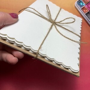 Handmade Watercolor Cards: Scalloped Edge, A7 Blank Notecards DIY image 3