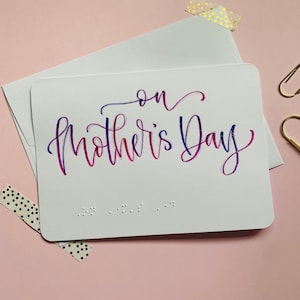 Braille “No Dia das Mães” Mensagem interna personalizada Cartão personalizado para qualquer pessoa
