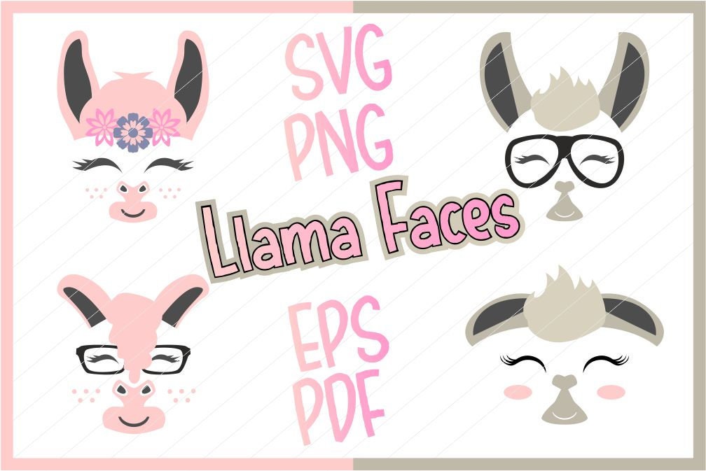 Download Llama svg llama cut file llama clipart llama face | Etsy
