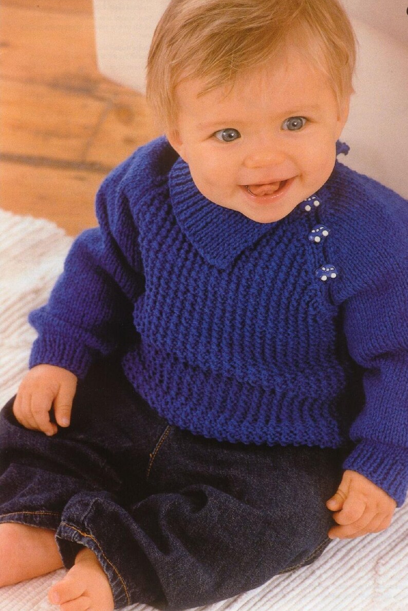 KNITTING PATTERN Baby Boy Sweater Jumper Pattern Striped Etsy