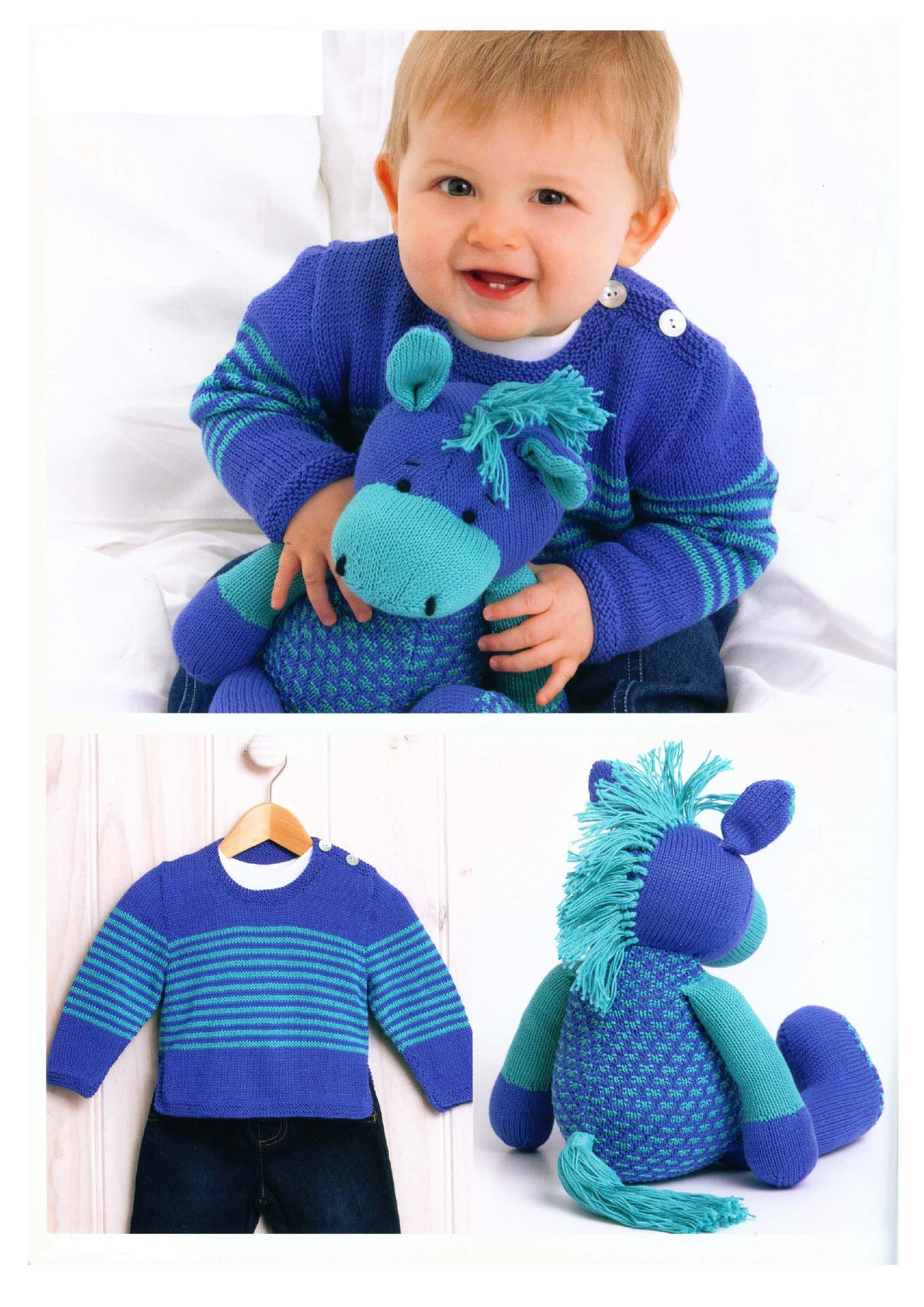 KNITTING PATTERN Horse Toy Pattern and Baby Sweater Set Etsy