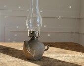 Vintage Ceramic Kerosene or Oil Lamp in EXCELLENT like new condition- Lantern Art- Glass Lamp Shade- Open Shelf Decor- Studio Pottery Lamp