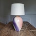 Vintage Stunning Ceramic Pink Cream and Purple Ombre Heavy Traditional Bedside Accent Lamp- French Country- Ornate- Accent Lamps-Victorian 