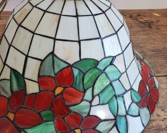 Vintage Tiffany Style Stained Glass Ceiling Light Floral Etsy Ireland