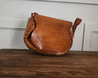 Vintage Leather Purse- Collector's item- One of a kind- purse- handbag- decor- boho purse- Bohemian wedding.