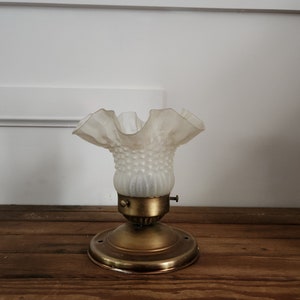 Vintage retro glass and brass tulip semi flush mount light. Collectables retro lighting display lighting Hollywood studio light interior image 3