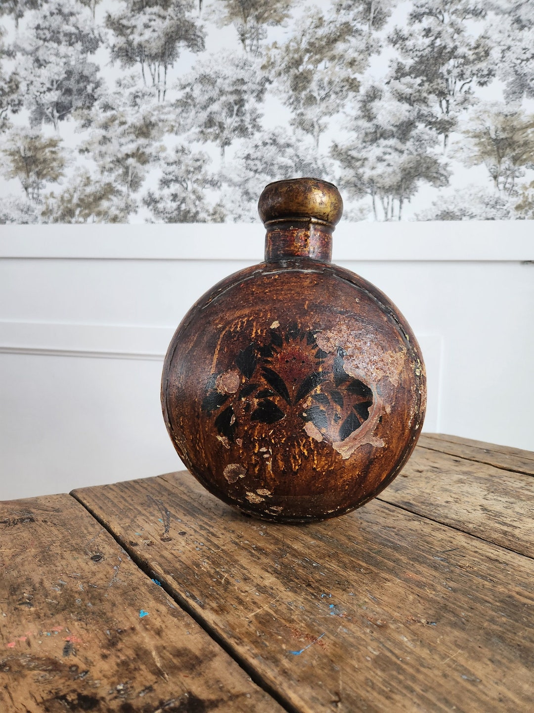 Rust Red Vase Vintage Antique Weathered Textured Vase in Rust, Rust Colour and Red ...