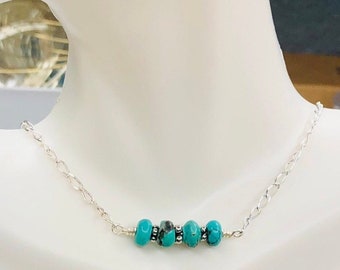 Turquoise Rondelle Necklace - Etsy