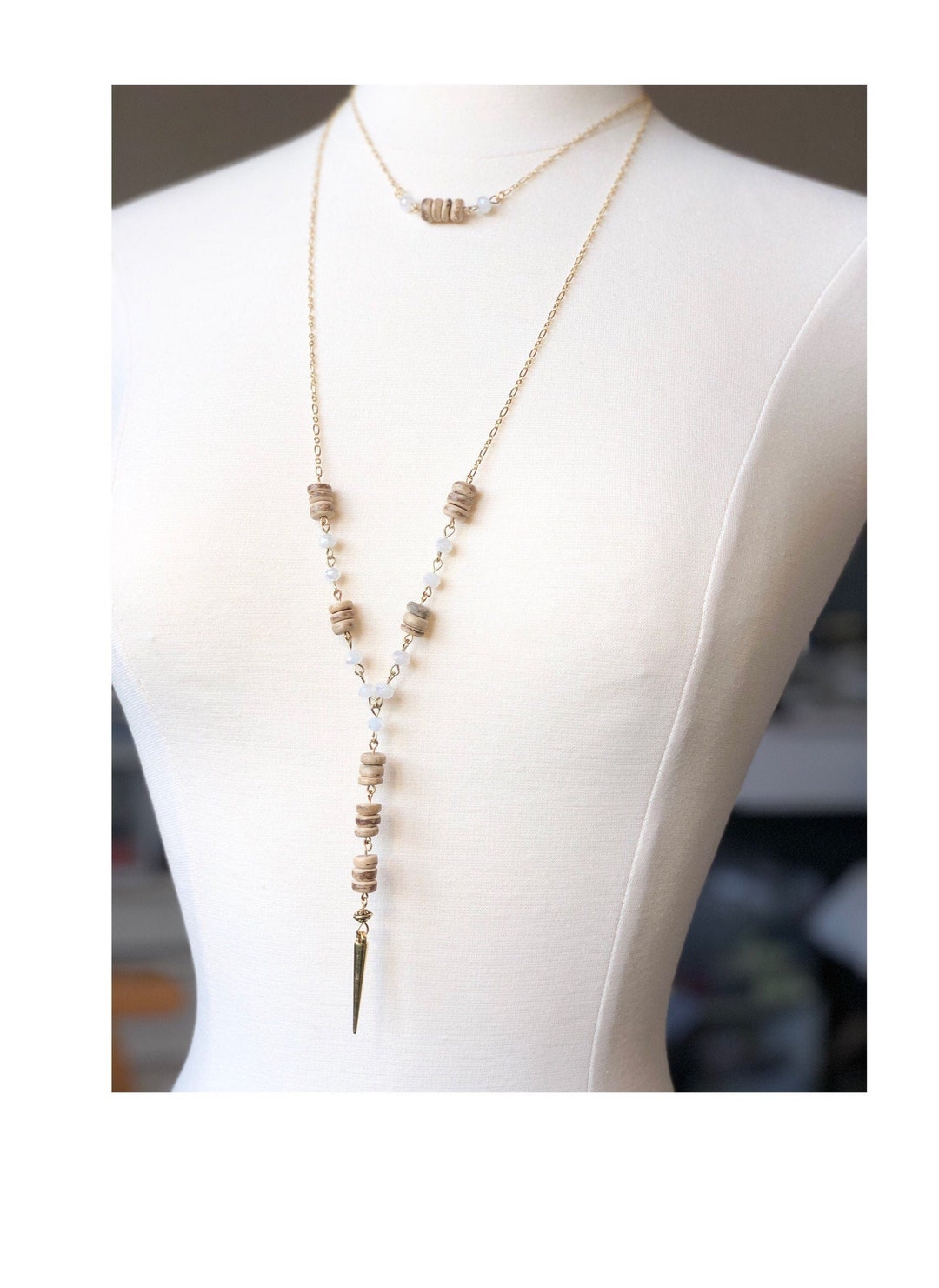 Blossom daisy chain lariat style necklace, polished