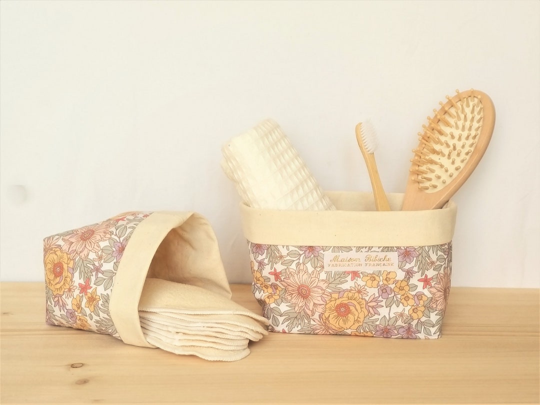 Large Canvas Storage Baskets, Liberty Fabric. 2 Rooms. Bathroom Storage