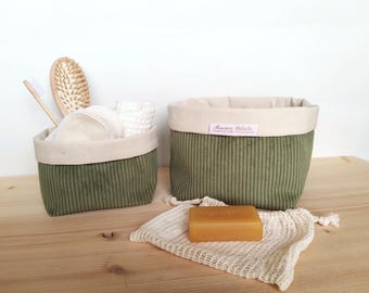 2-piece blue velvet storage baskets, bathroom storage, changing table storage, decorative fabric basket, fabric storage bin