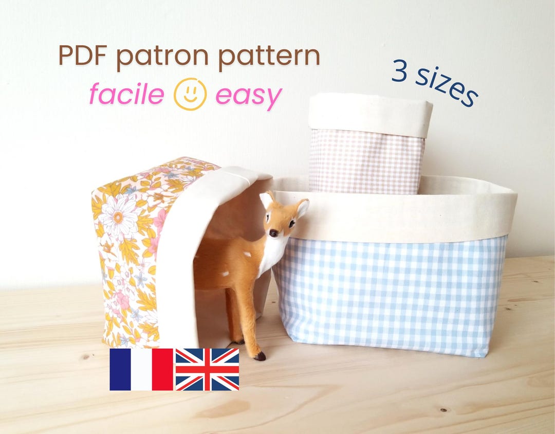 Digital Pattern for a Fabric Basket, Sewing PDF in French, Fabric ...