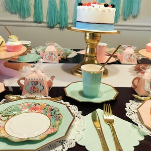 Complete Tea Party Kit for 16 Guests | Elegant Tea Party Decorations for Birthday, Baby Shower, Bridal Shower / Tea party supplies