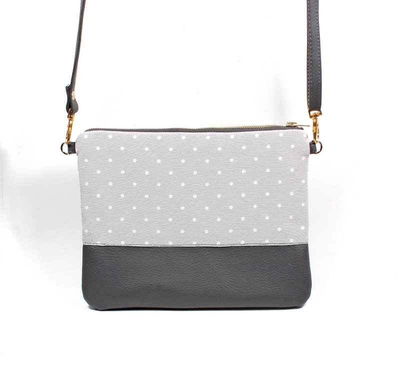 womens grey messenger bag