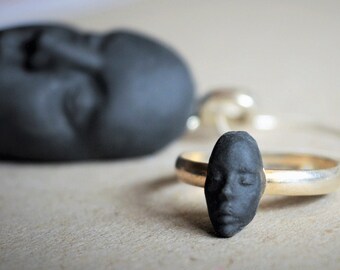 Ceramic Porcelain Small Face Ring