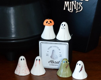 Figura coleccionable de cerámica de Halloween Minis Baby Boos, set de dos esculturas de fantasmas.