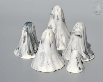 Spooky Ghost Sculptures Ceramic Marbled Immortal Ghost