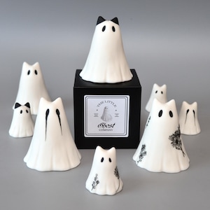 Spooky Ghost Sculpture Ceramic Little Phantom Cat Ghost