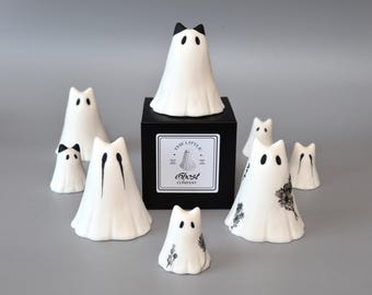 Spooky Ghost Sculpture Ceramic Little Phantom Cat Ghost