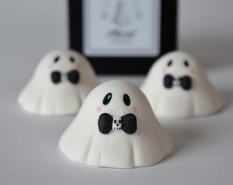 Escultura de cerámica del fantasma Squishboo espeluznante