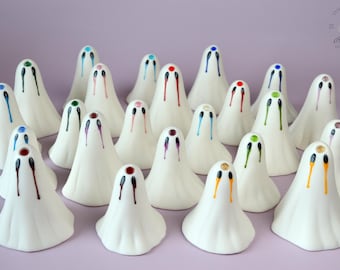 Spooky Sculpture Ceramic Birthstone Coloured Gem Ghost