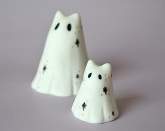 Spooky Ghost Sculpture Ceramic Little Phantom Celestial Cat Ghost