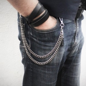 Gunmetal 2-reihige Hosenketten, Taschenkette, Edelstahl Hosenkette, Hipsterkette, Bikerkette, Vatertagsgeschenk