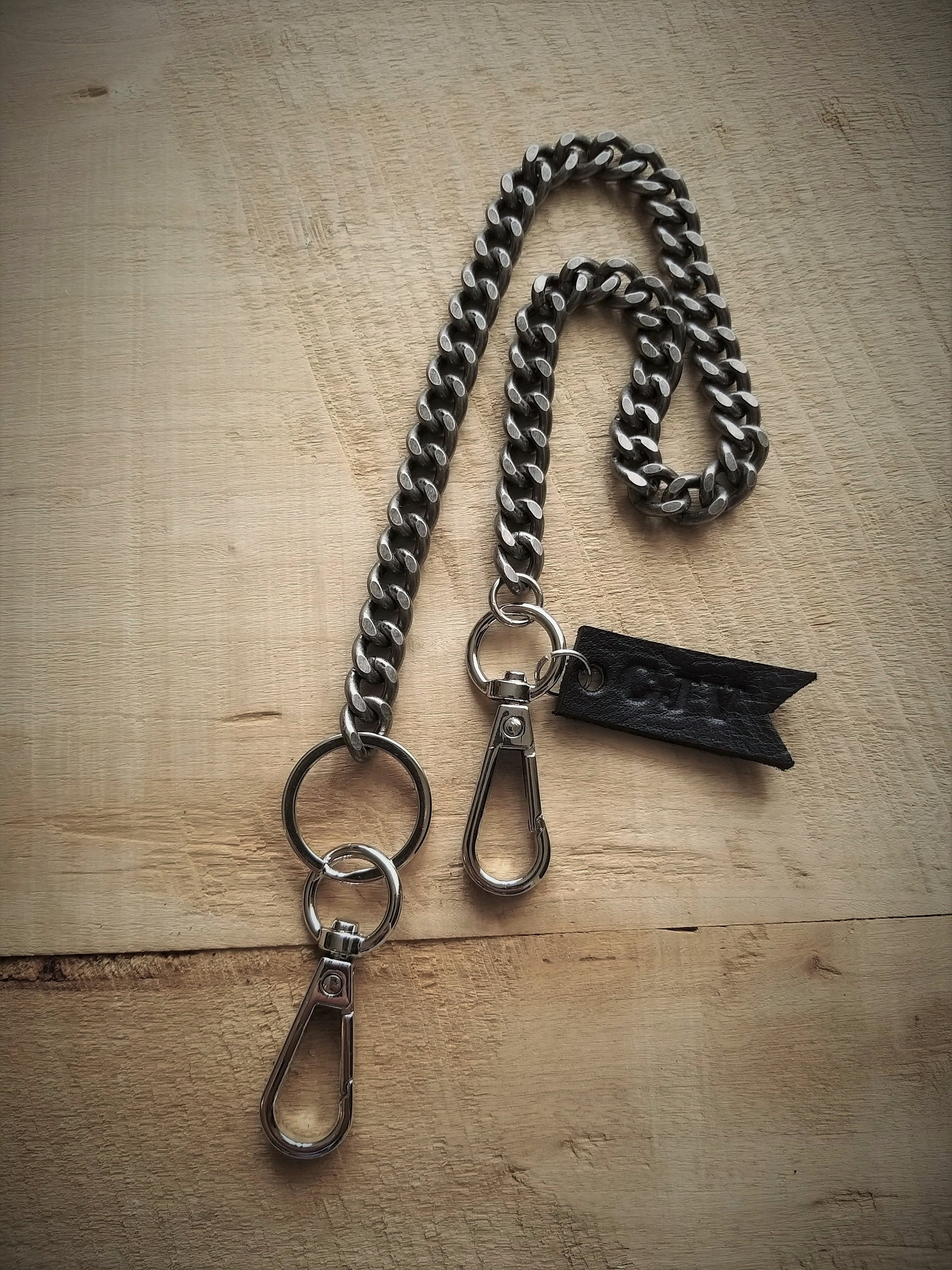 Iron Heart W-15 Wallet Chain with Large Clip and Keyring Brass