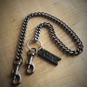 Cadena de pantalones de hombre de 1 fila, cadena de bolsillo de bronce, cadena de pantalones de acero inoxidable, cadena de motociclista, cadena de billetera, joyería para hombres