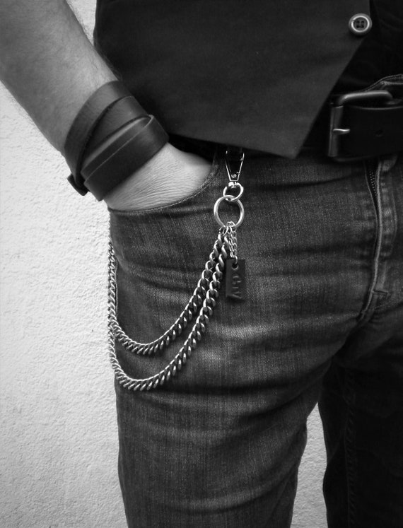 Double Strand Wallet Chain, Heavy Wallet Chain, Stainless Steel Silver Wallet  Chains, Biker Wallet Chains, Wallet Chain With Two Chains 