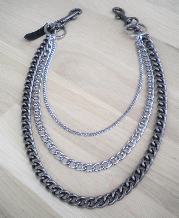 2-row Gunmetal Trouser Chains, Pocket Chain, Stainless Steel Trouser Chain,  Hipster Chain, Biker Chain, Father's Day Gift 