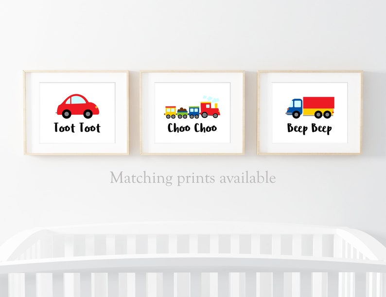 Train Numbers Print Cute Nursery Wall Art Decor Boys Kids | Etsy UK