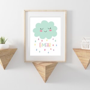 Rain Cloud Name Print Personalised New Baby Gift Rainbow Weather Nursery Decor Toddler Wall Art Childrens Bedroom Poster Kids Playroom image 6