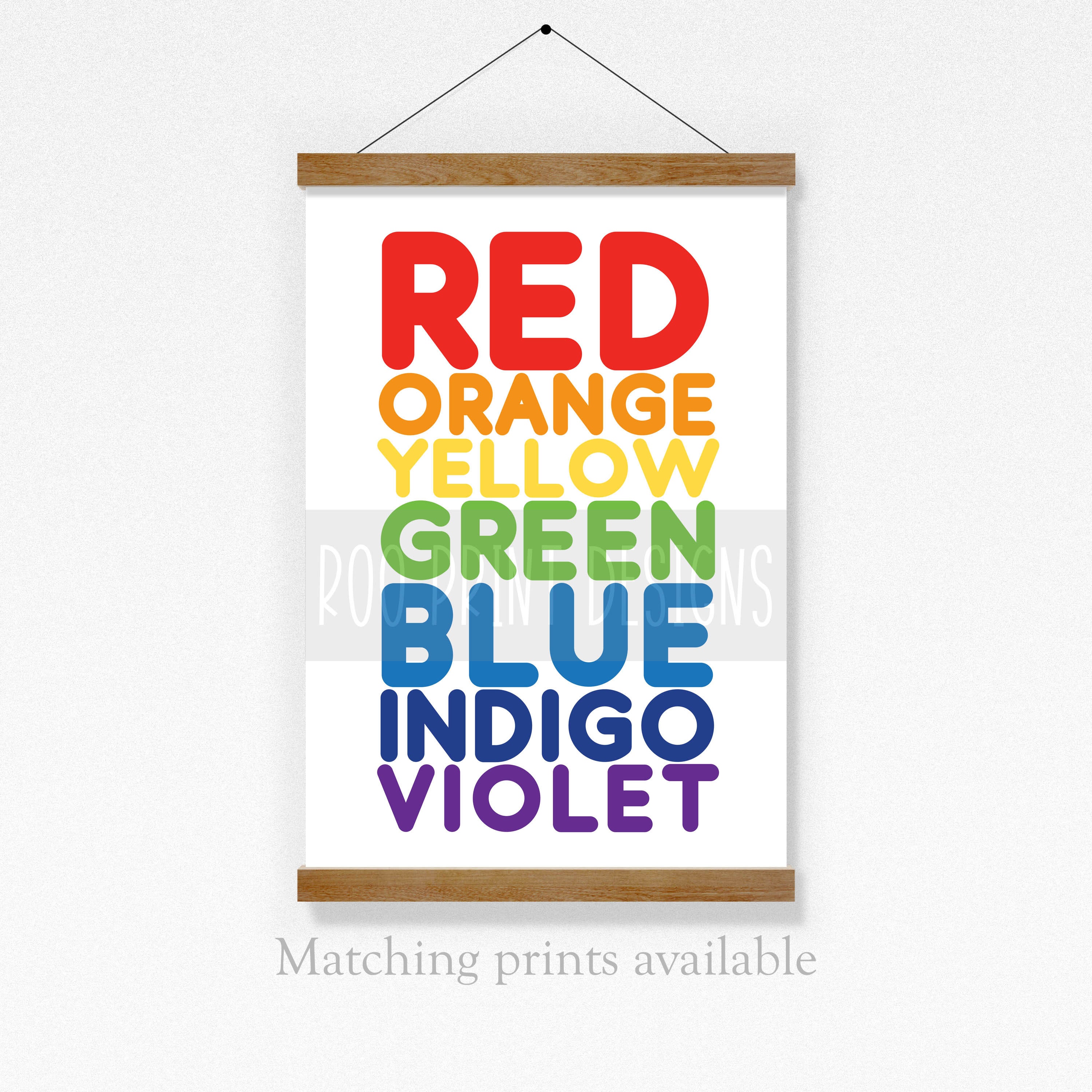 Rainbow Alphabet Print Rainbow Nursery Wall Art Colourful Poster ...