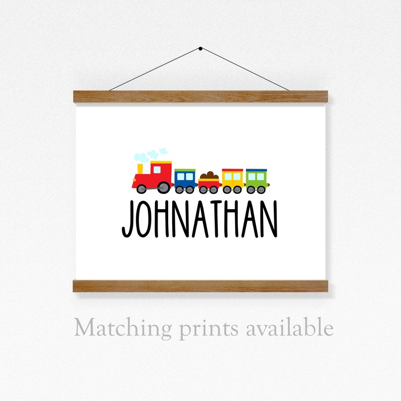 Train Numbers Print Cute Nursery Wall Art Decor Boys Kids | Etsy