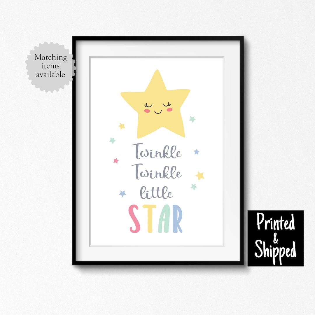 Twinkle Twinkle Little Star Print Sweet Kids Nursery Toddler Wall Art ...