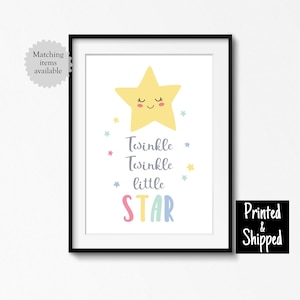 Twinkle Twinkle Little Star Stampa Dolce Bambini Asilo Nido Bambini Arte da Parete Camera da Letto Sonnolenta Sala Giochi Nuovo Bambino Mamma Regalo 5x7 8x10 11x14 A4 A3 30x40