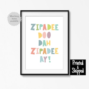 Zipadeedoodah Impresión Feliz Guardería Arte Neutral Niños Decoración de Pared Niños Niñas Niños Niños Pequeños Habitación Juego Bebé Regalo 5x7 6x8 8x10 11x14 A4 A3 30x40