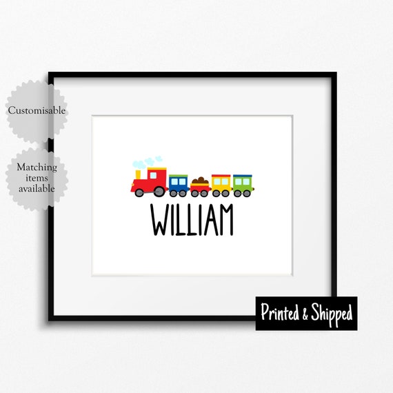 Train Name Print Personalised Transport Gift Bedroom Playroom Etsy