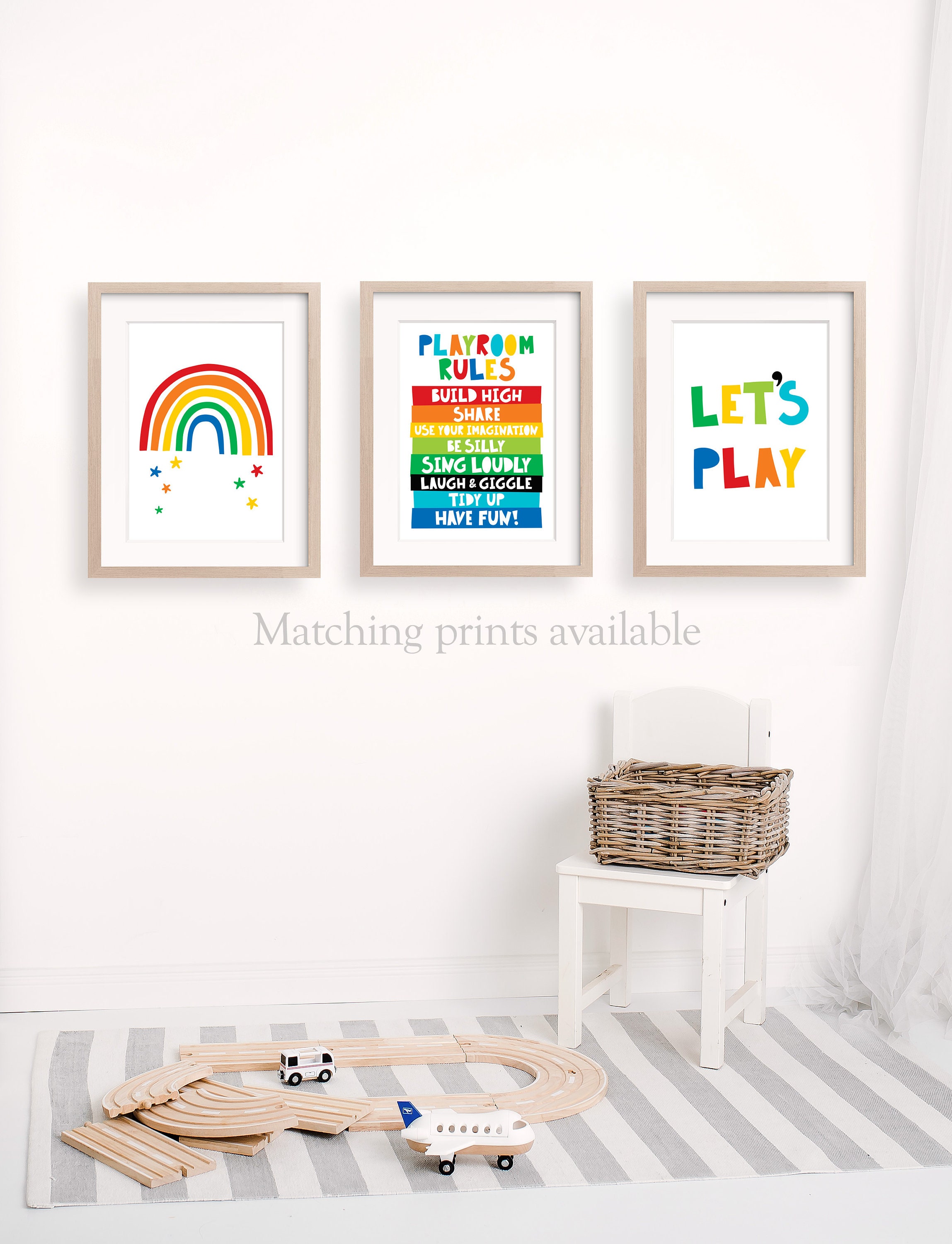 Let's Play Art Print Playroom Word Art Bright Toddlers Etsy UK
